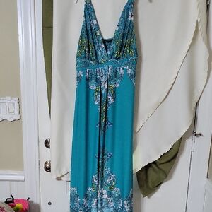 Metaphor Blue Embellished Sleeveless Maxi Sundress